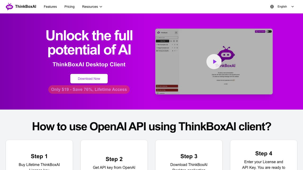ThinkBoxAI website screenshot