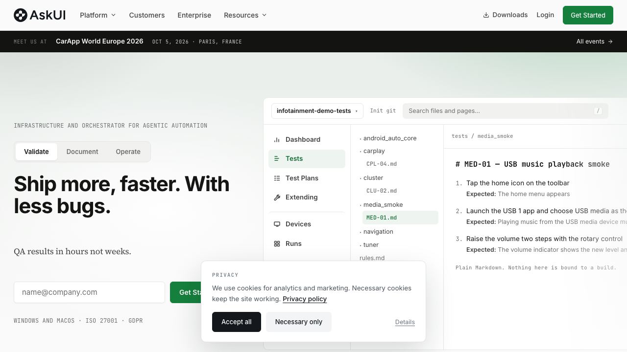 AskUI website screenshot