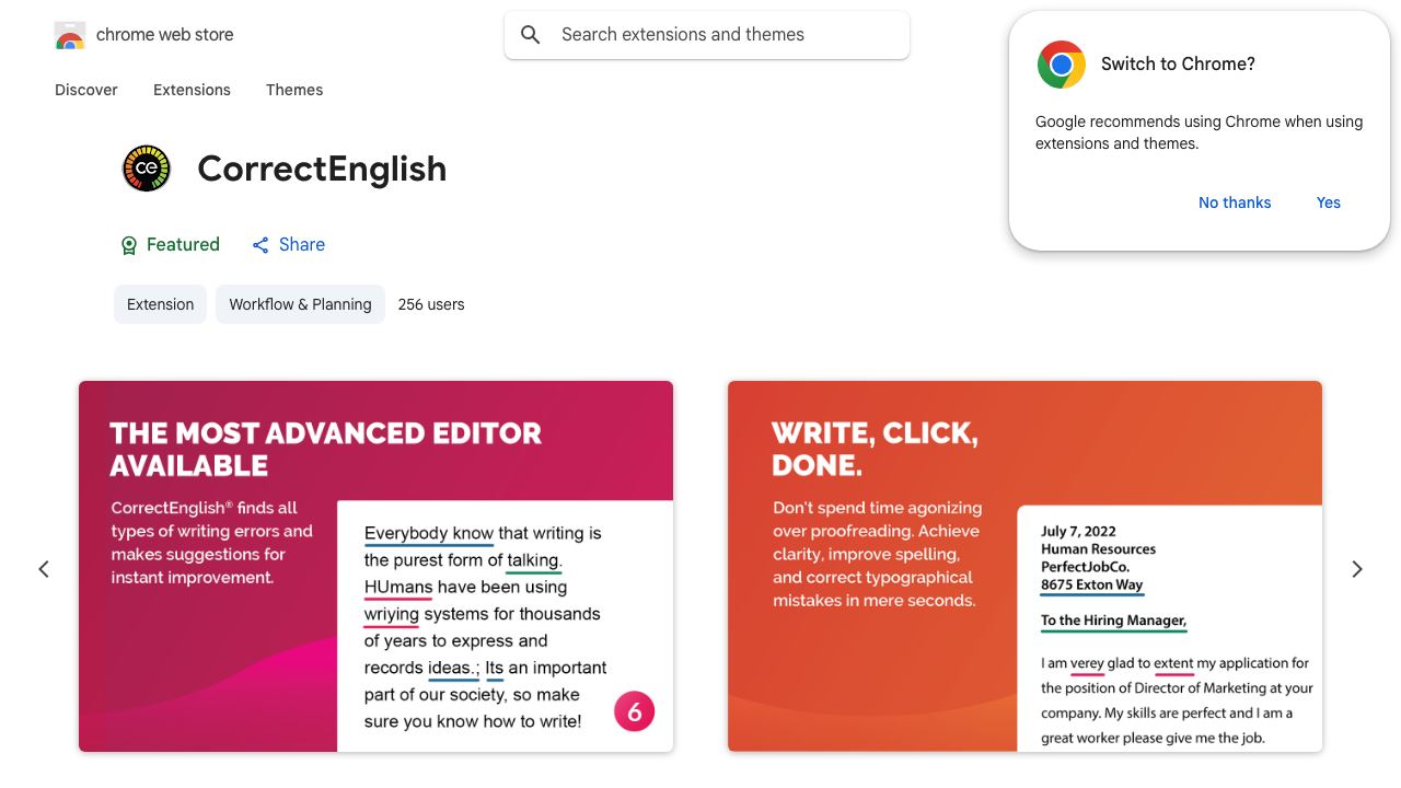 CorrectEnglish 网站截图