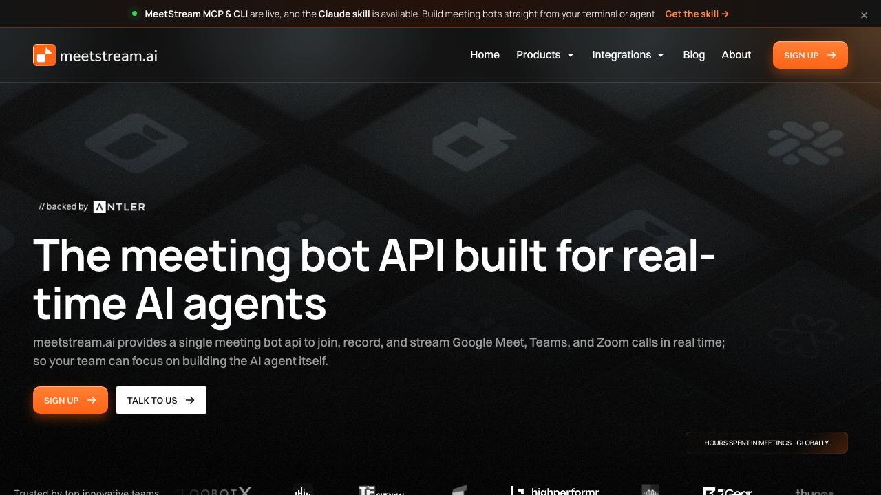 MeetStream website screenshot