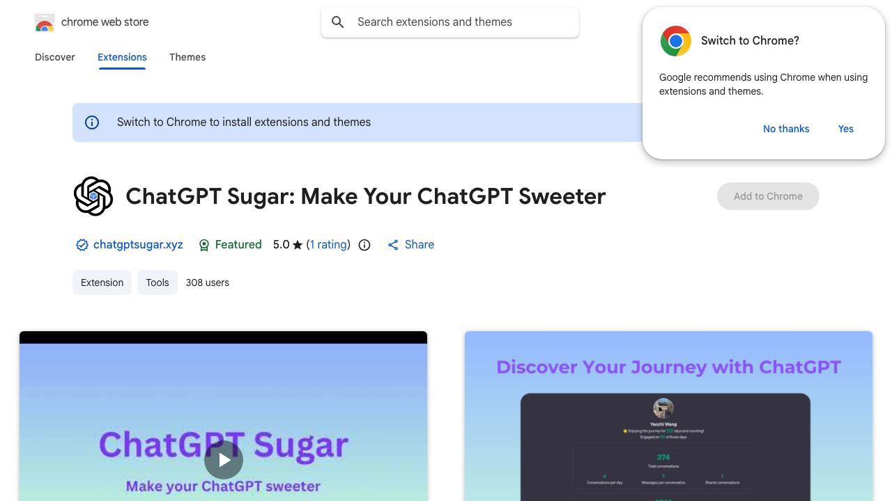 ChatGPT Sugar: Make Your ChatGPT Sweeter 网站截图