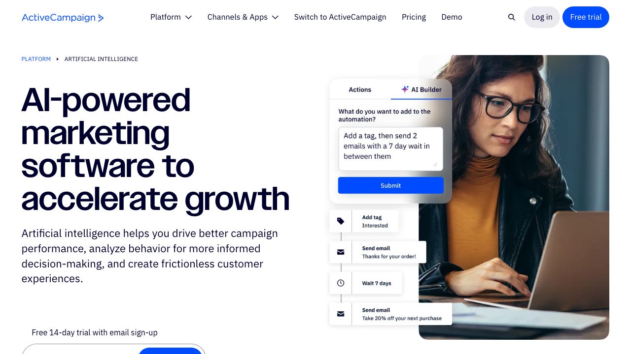 ActiveCampaign AI 网站截图