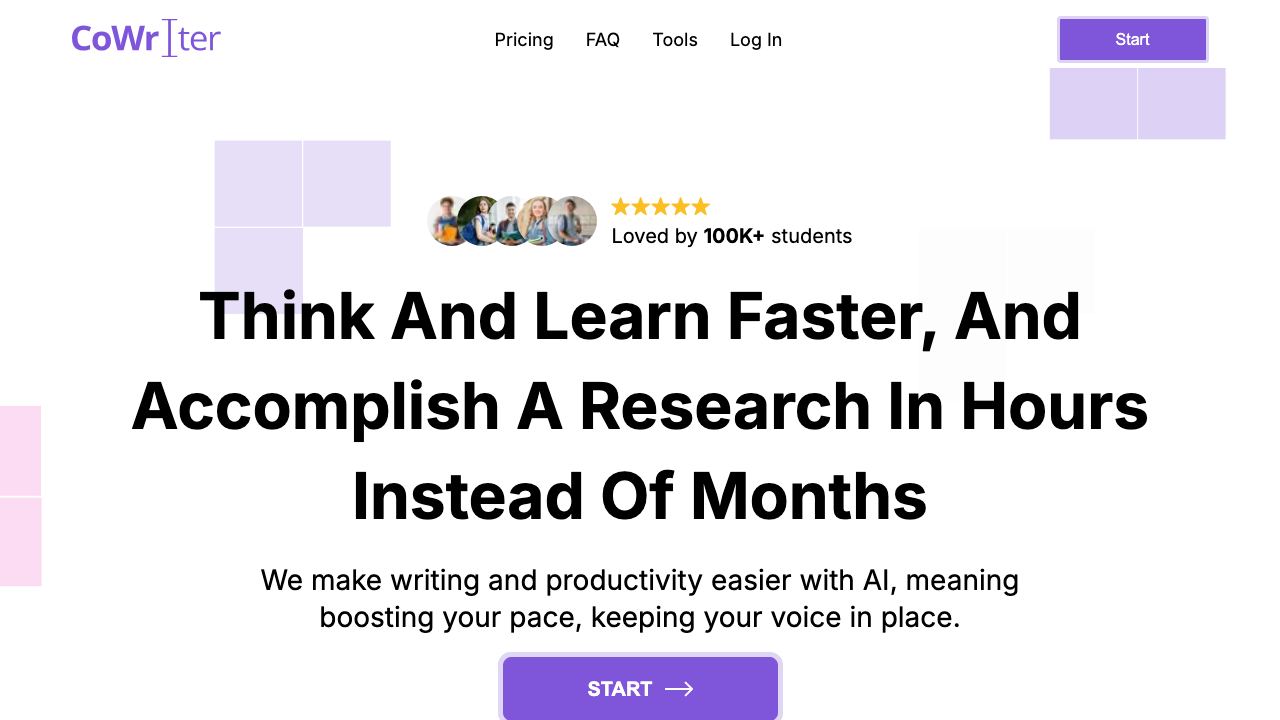 CoWriter AI 网站截图