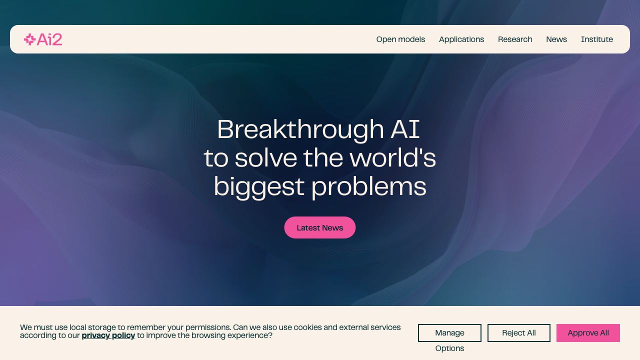 Allen Institute for AI 网站截图