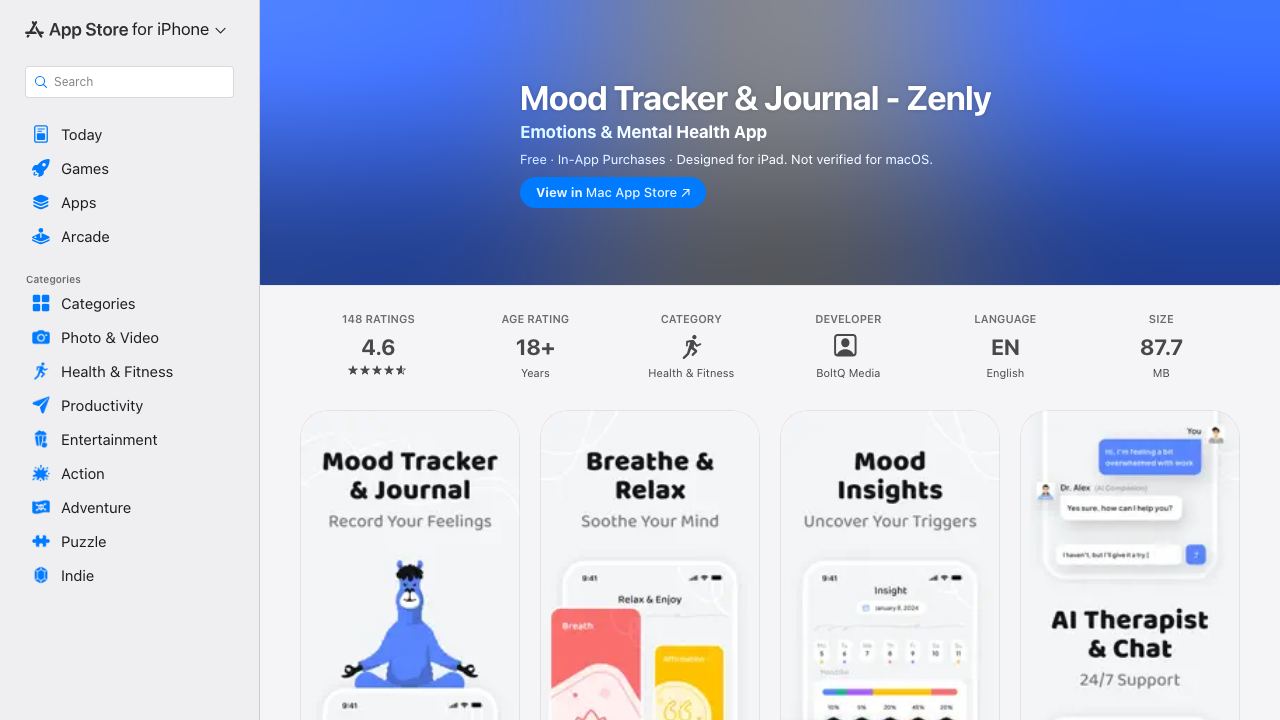 MoodLlama - Mood Tracker & Community 网站截图