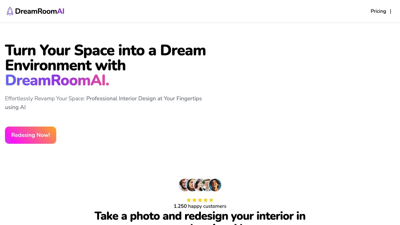 DreamRooomAI 网站截图