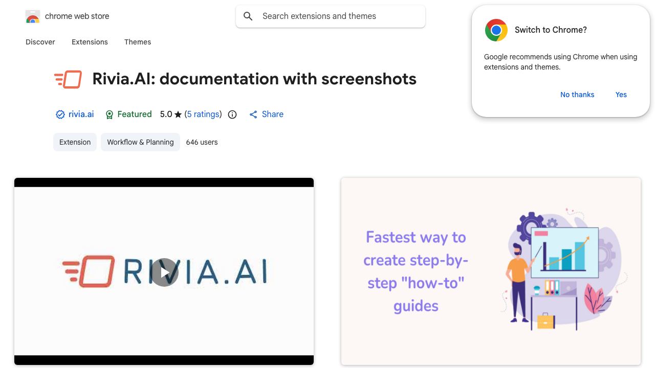 Rivia.AI: documentation with screenshots 网站截图