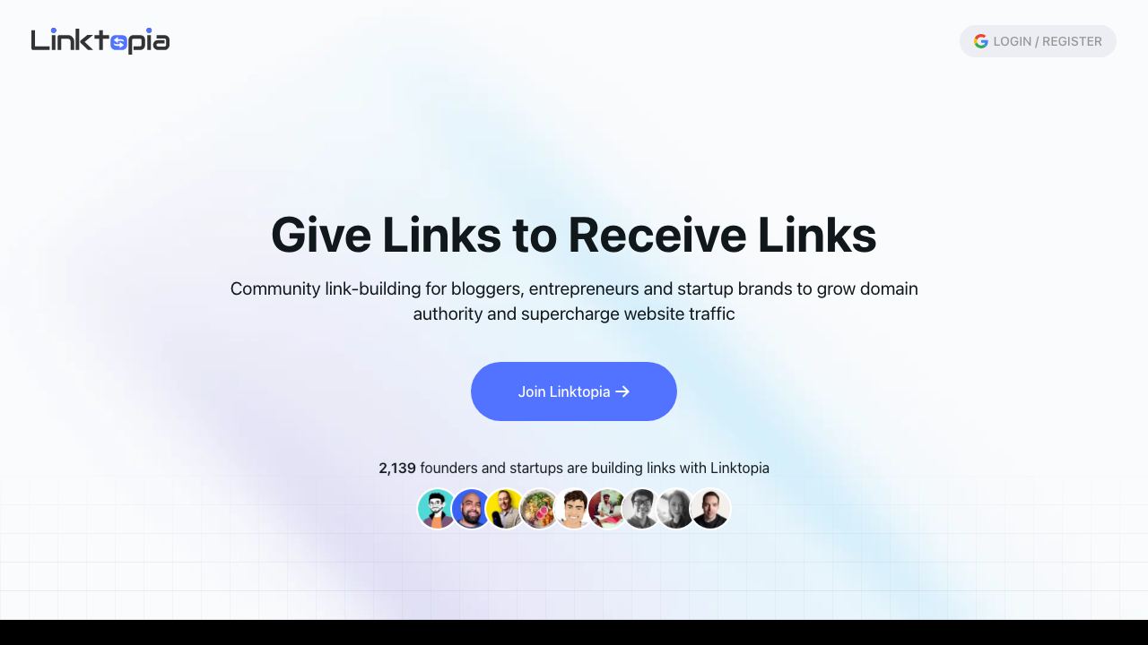 Linktopia website screenshot