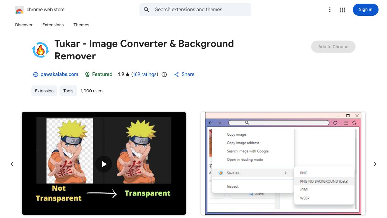Tukar - Image Converter & Background Remover 网站截图