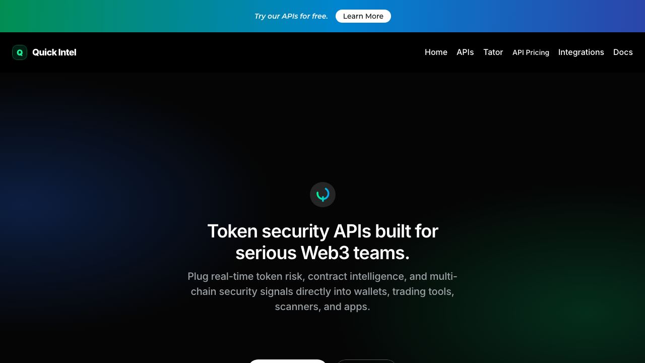 Quick Intel website screenshot