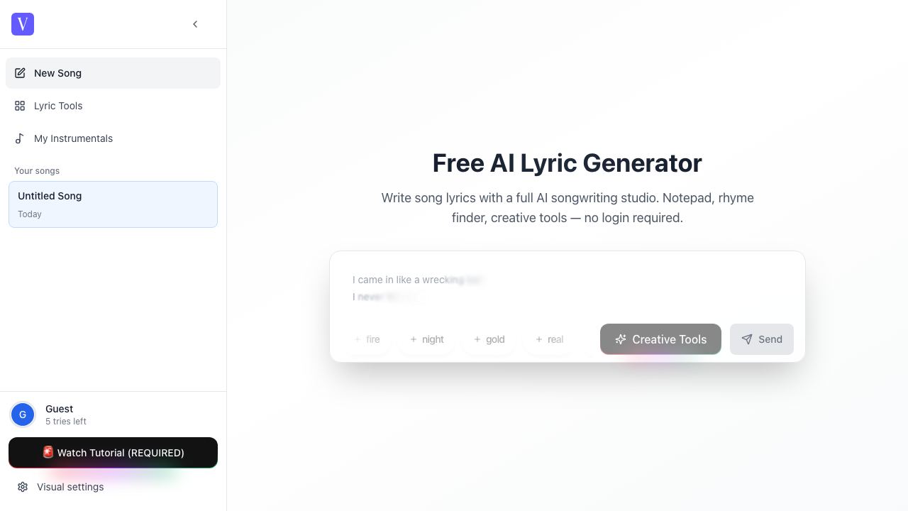 Fye.ai - Ai Rap Assistant 网站截图