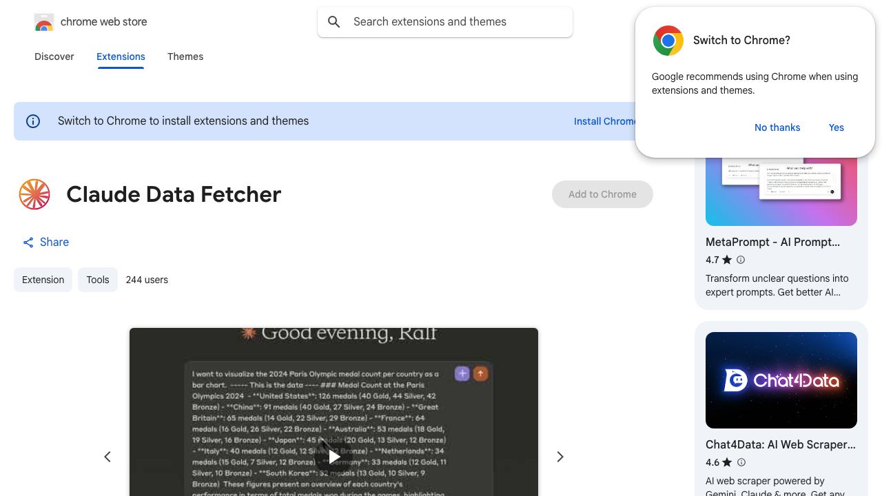 Claude Data Fetcher 网站截图