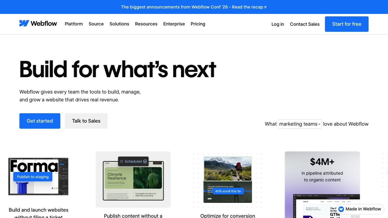 Webflow 网站截图