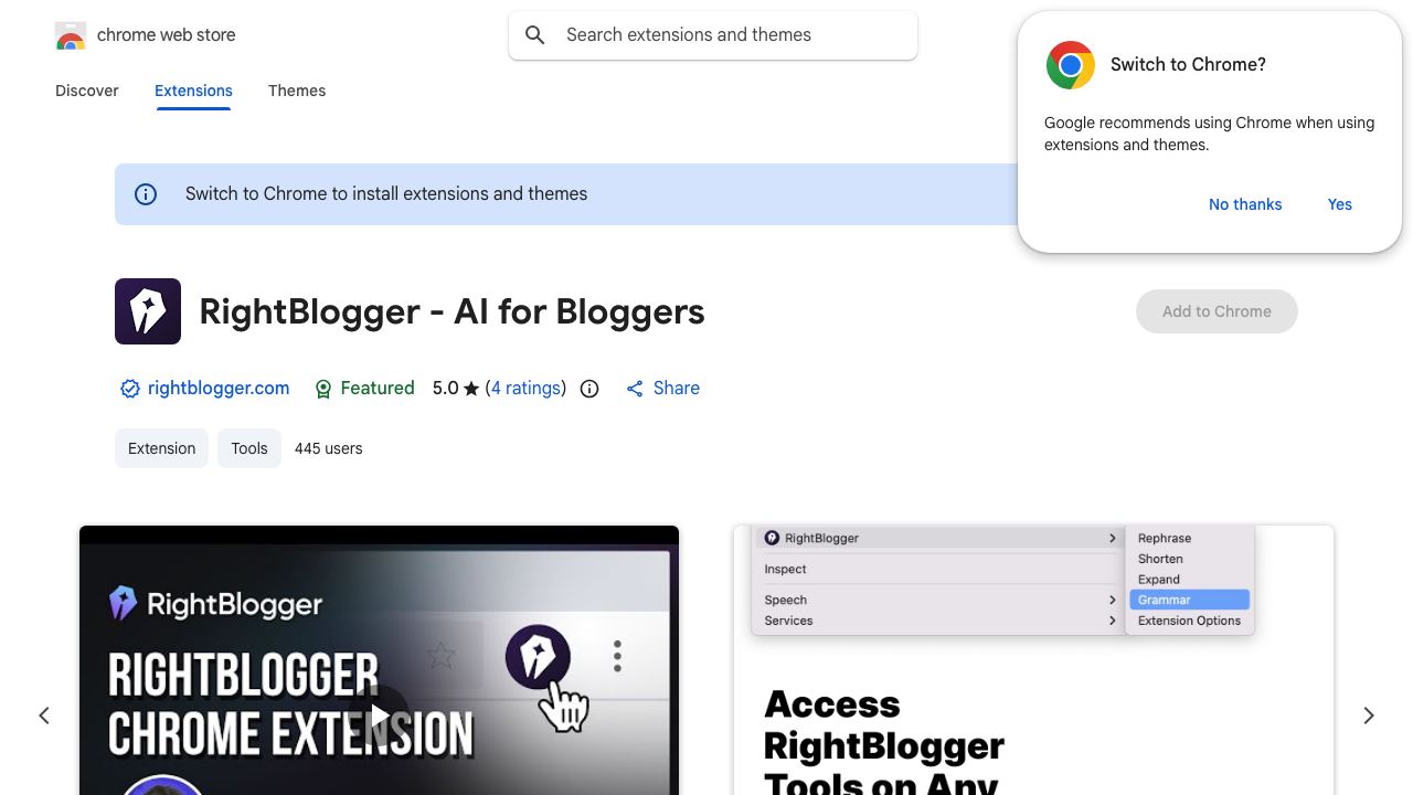 RightBlogger - AI for Bloggers 网站截图