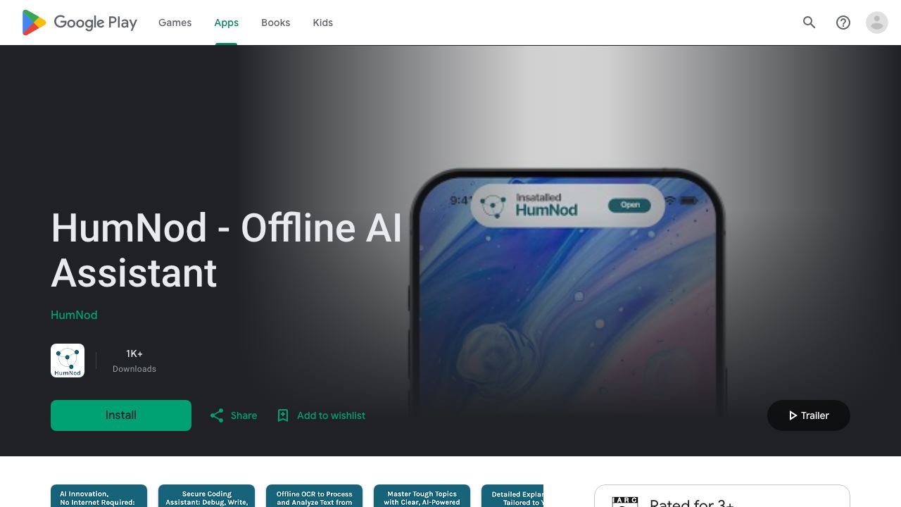 HumNod - Offline AI Assistant 网站截图