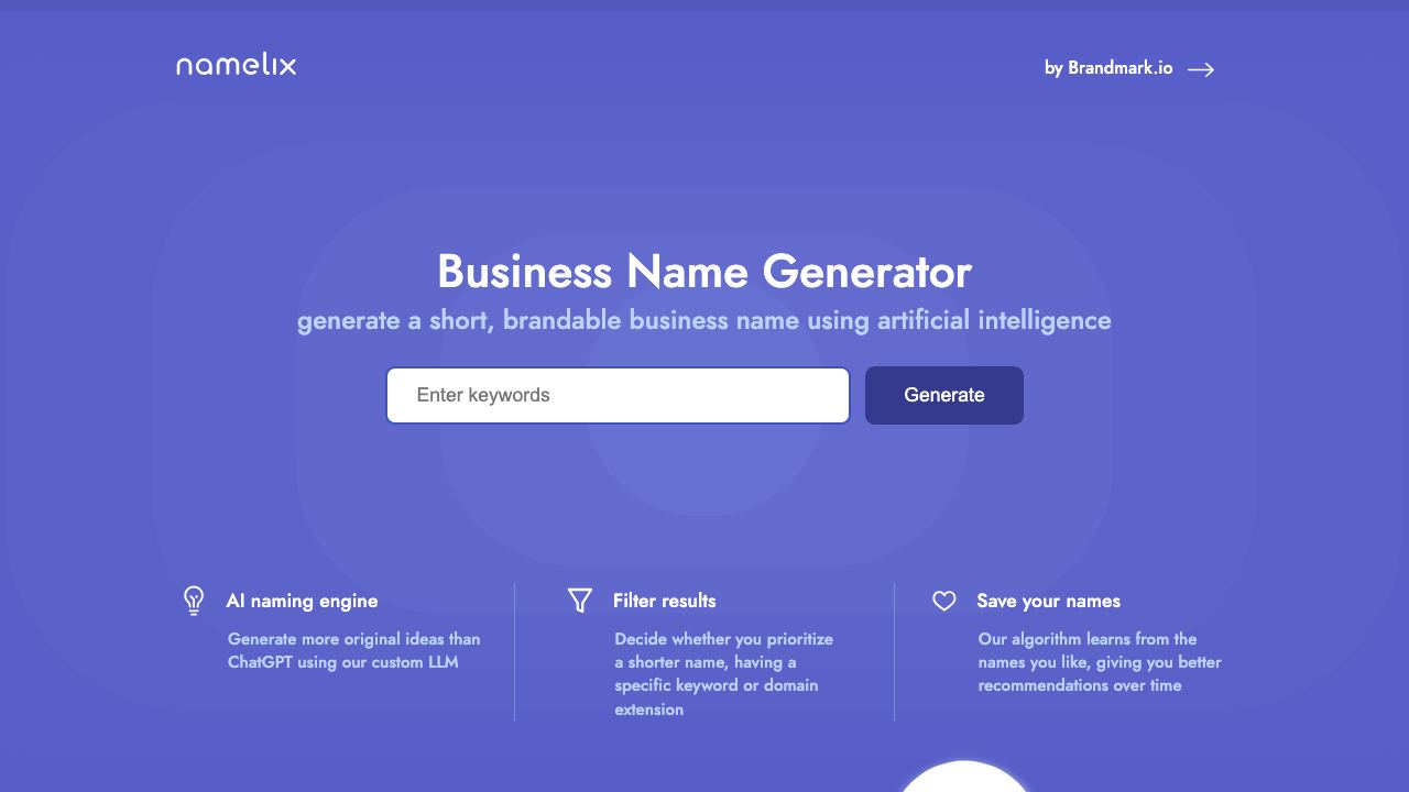 Namelix 网站截图
