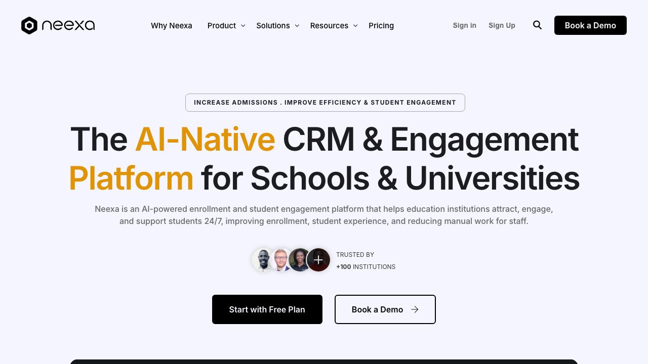 Neexa AI website screenshot