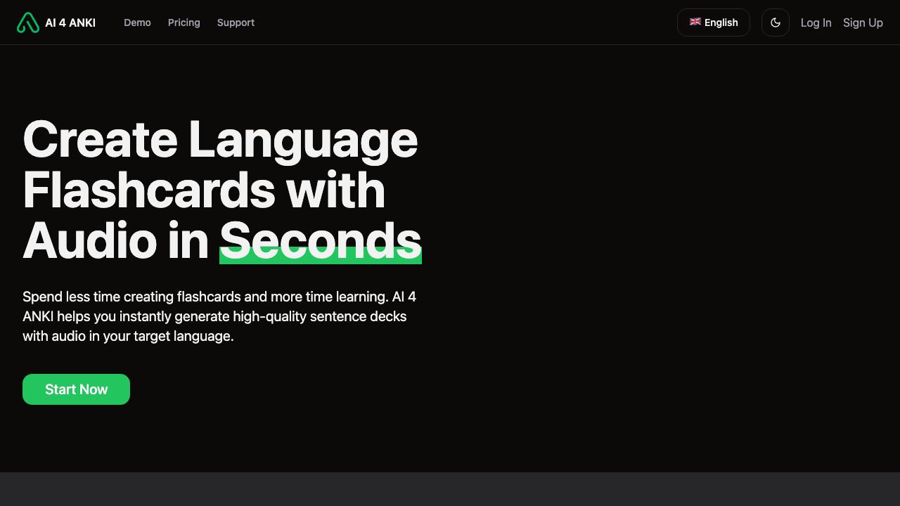 AI4ANKI 网站截图