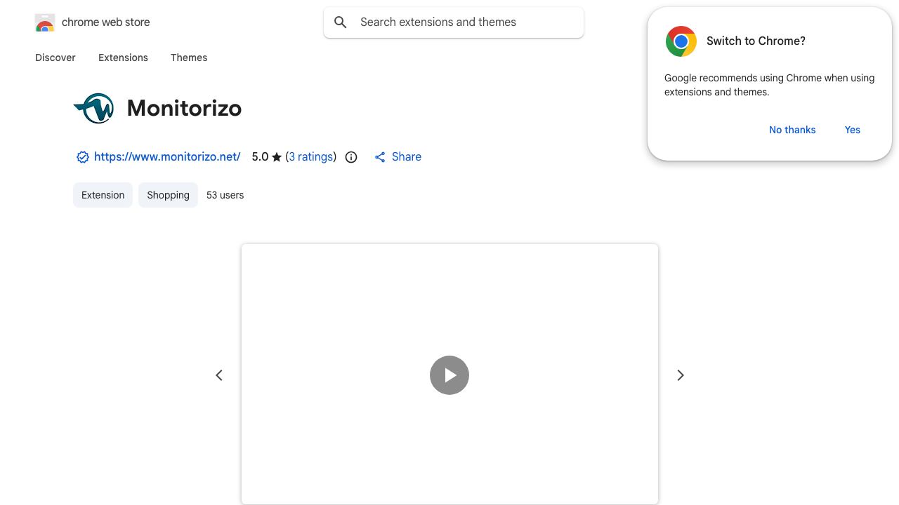 Monitorizo website screenshot