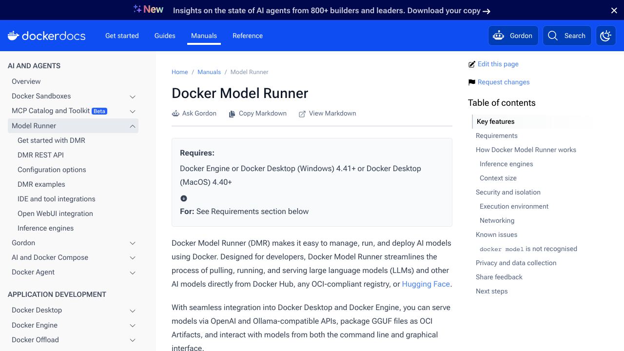 Docker Model Runner 网站截图