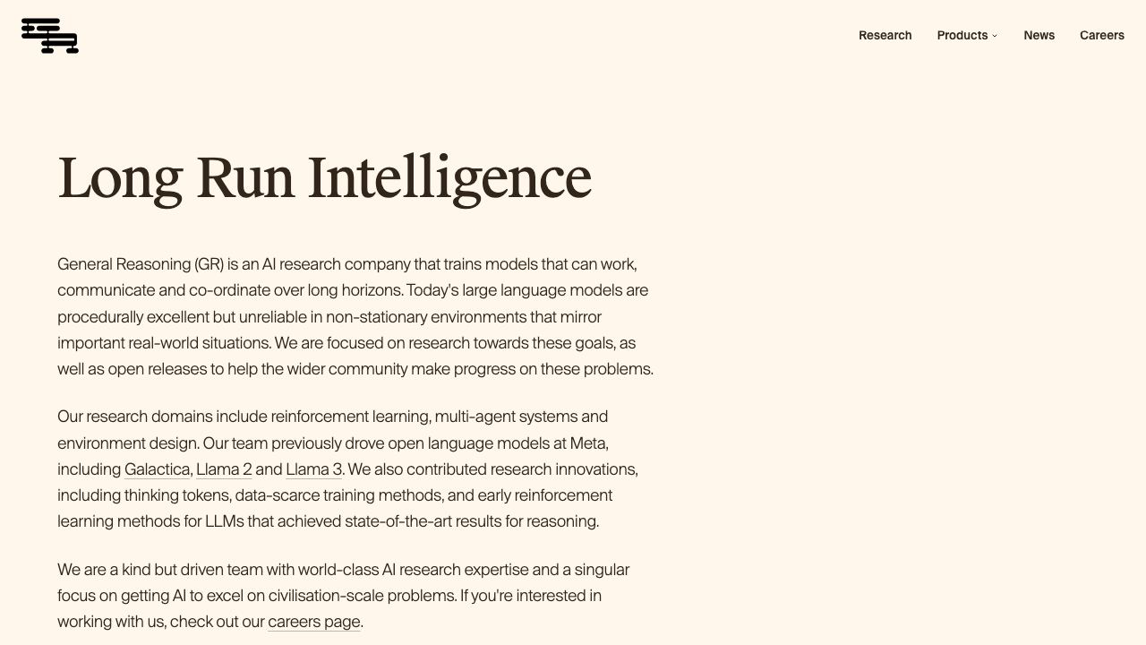 General Reasoning 网站截图