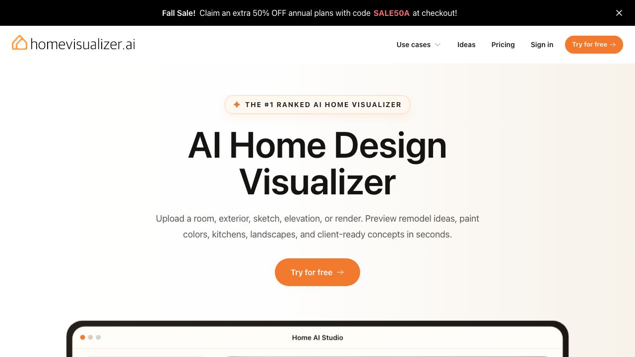 HomeVisualizer.AI 网站截图