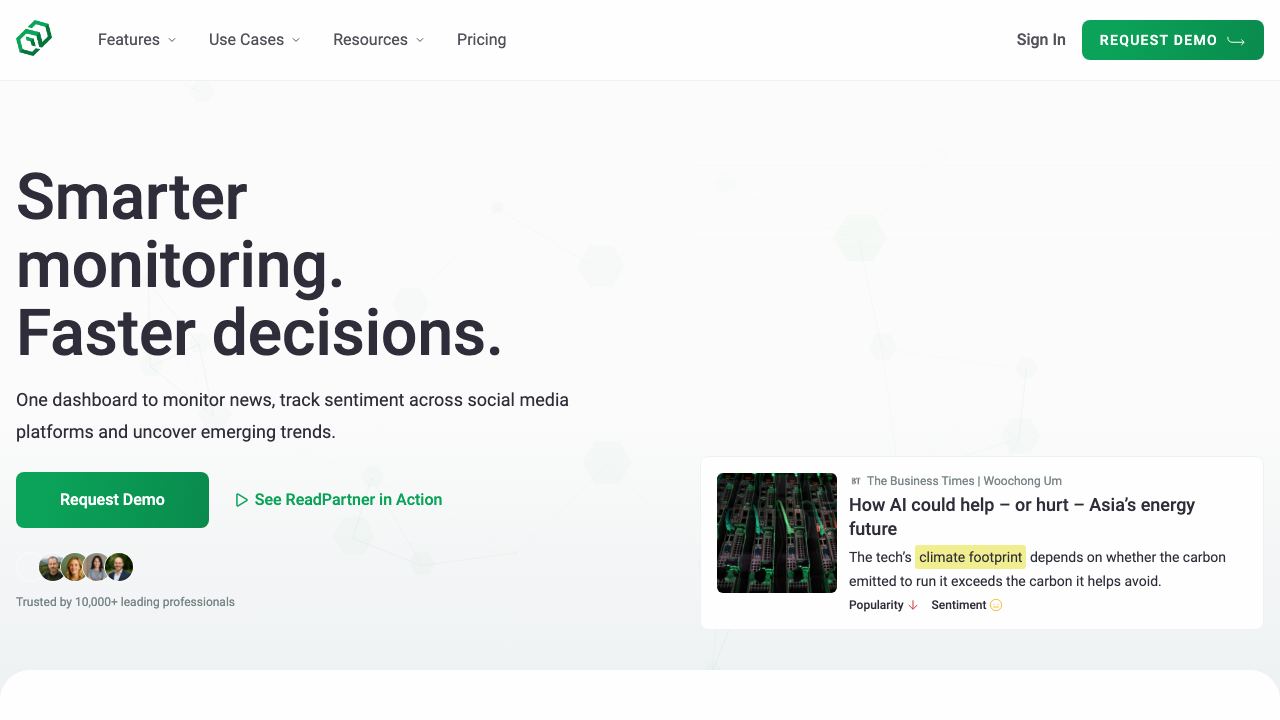 ReadPartner AI 1.0 - Portal + Extension website screenshot