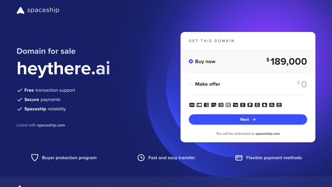Hey There website screenshot