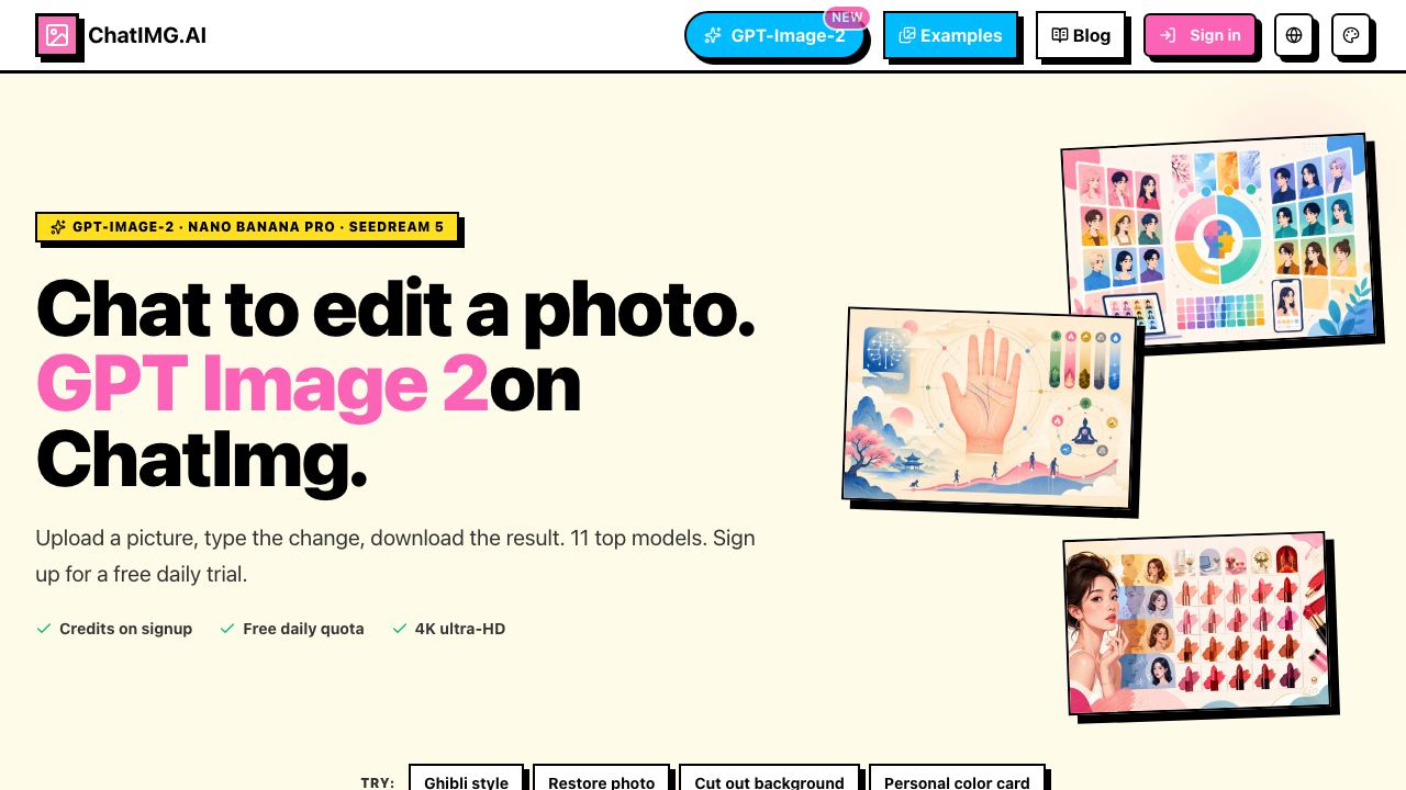ChatIMG website screenshot