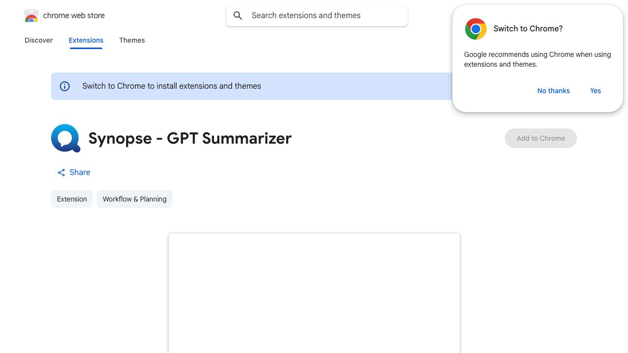 Synopse - GPT Summarizer 网站截图
