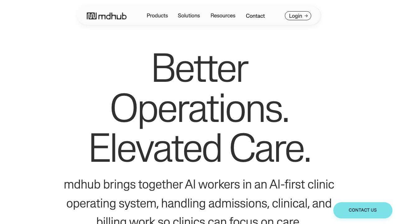 mdhub website screenshot
