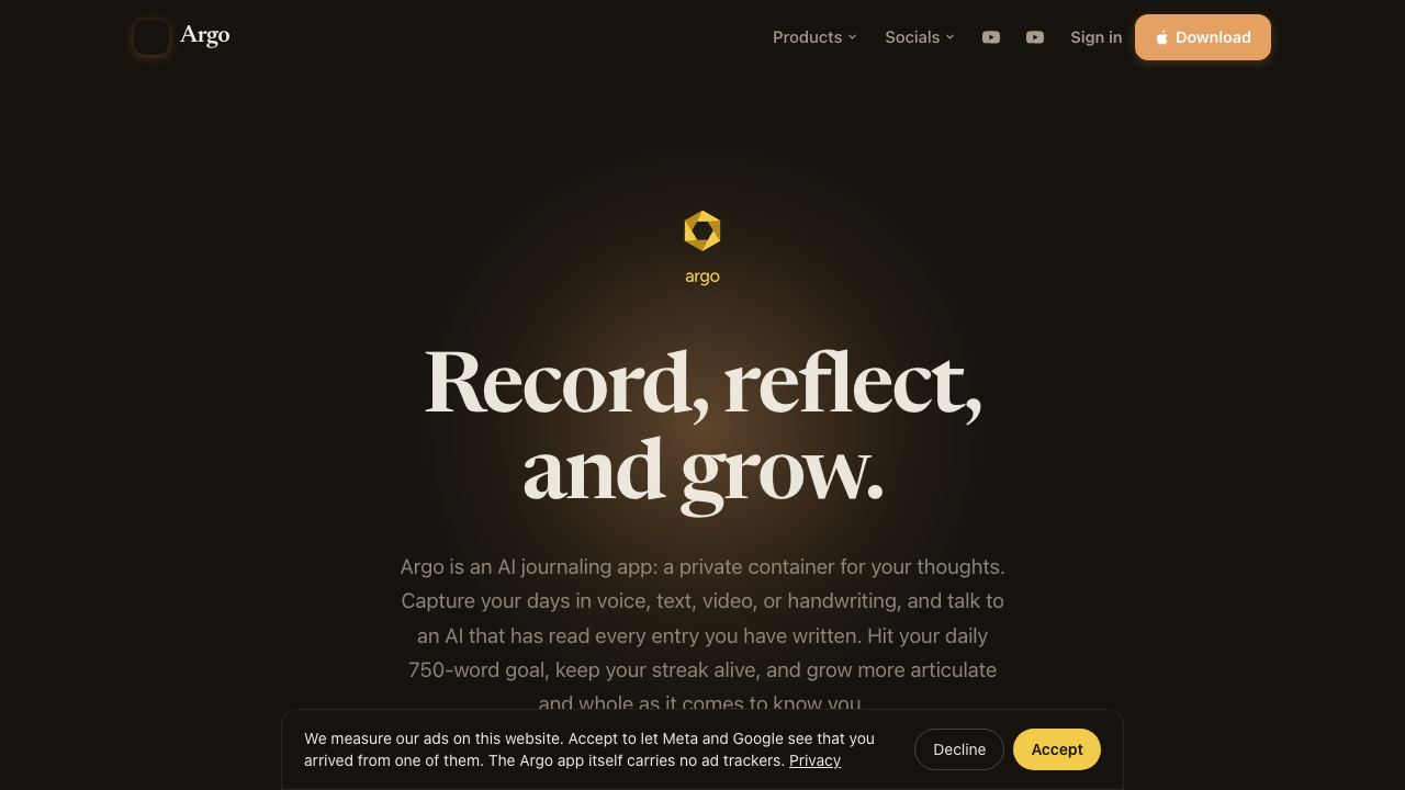 LuminaLog website screenshot