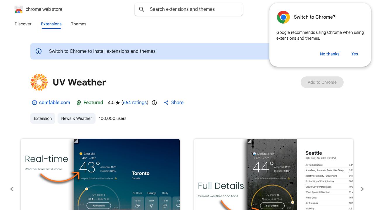 UV Weather 网站截图