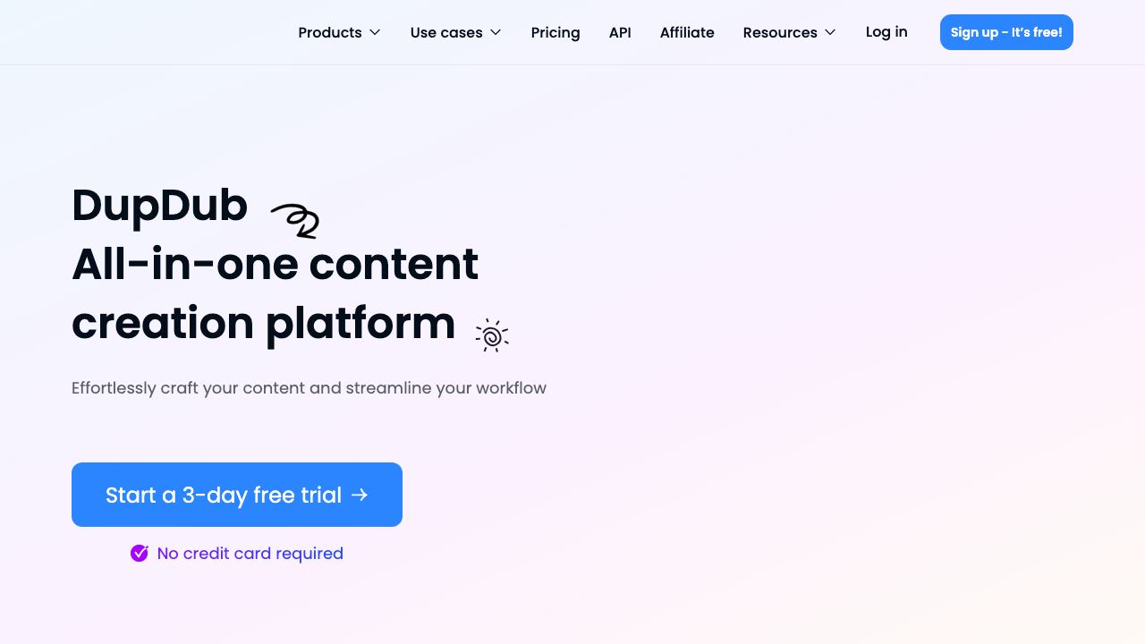 DupDub website screenshot