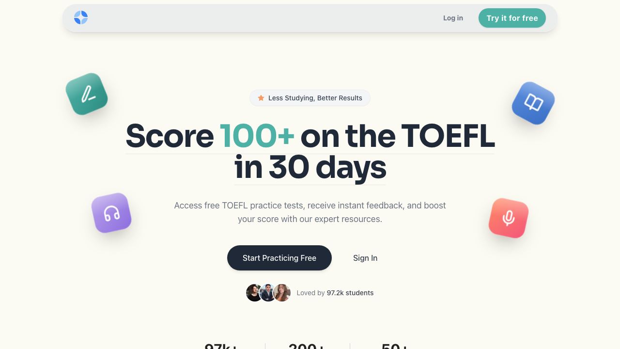 TOEFL Practice 网站截图