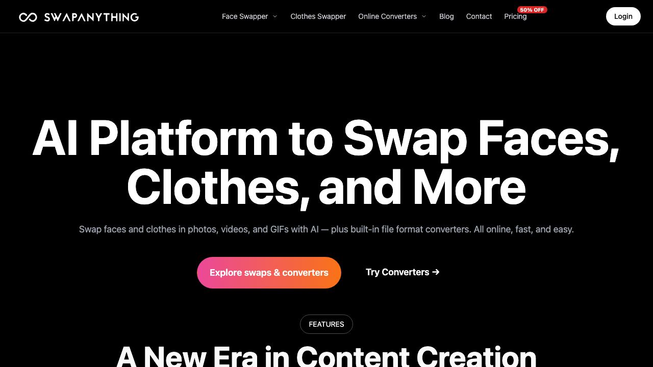 SwapAnything.io 网站截图