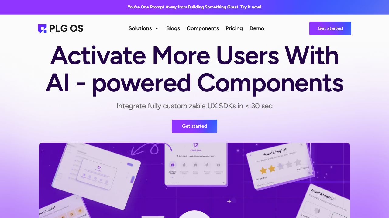 PLG OS website screenshot