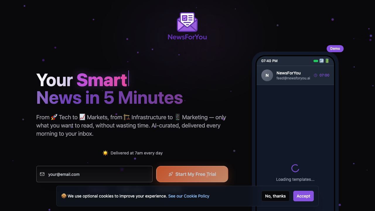 NewsForYou 网站截图