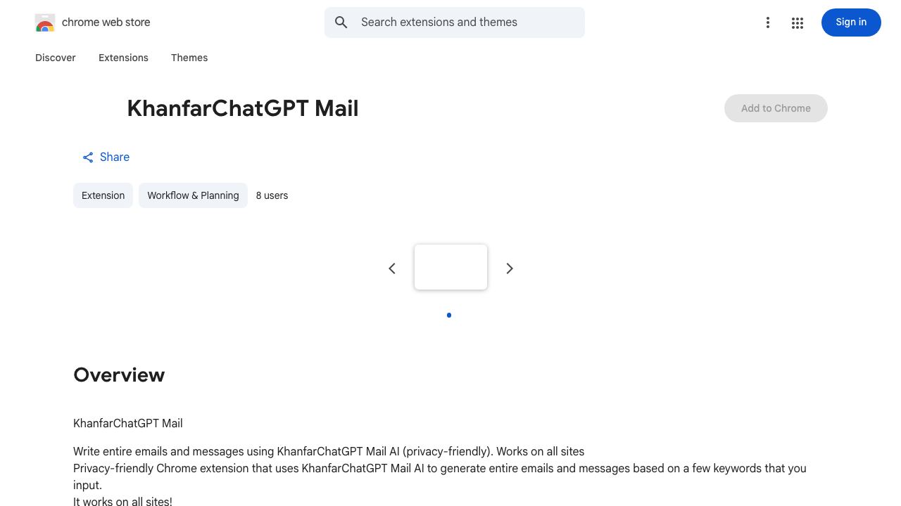 KhanfarChatGPT Mail 网站截图