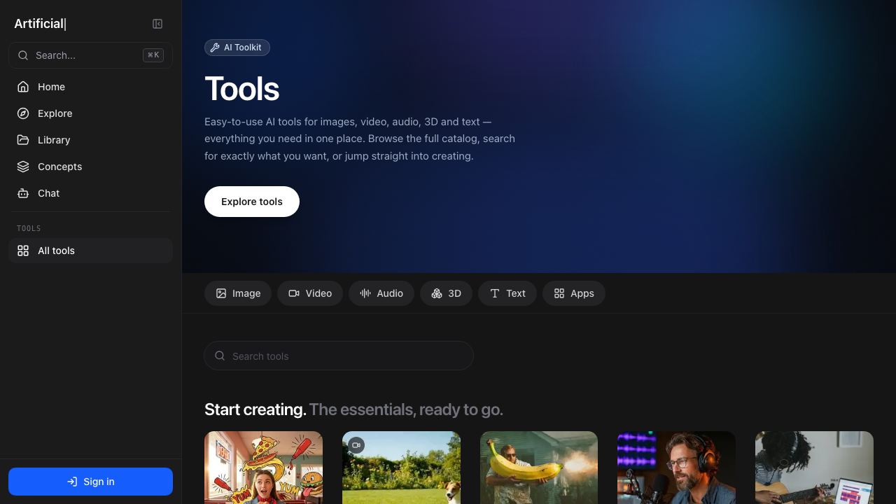 Artificial Studio 网站截图
