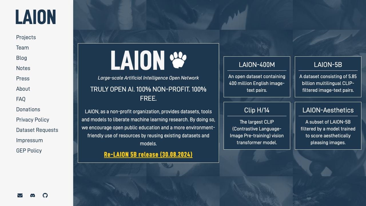 Laion 网站截图