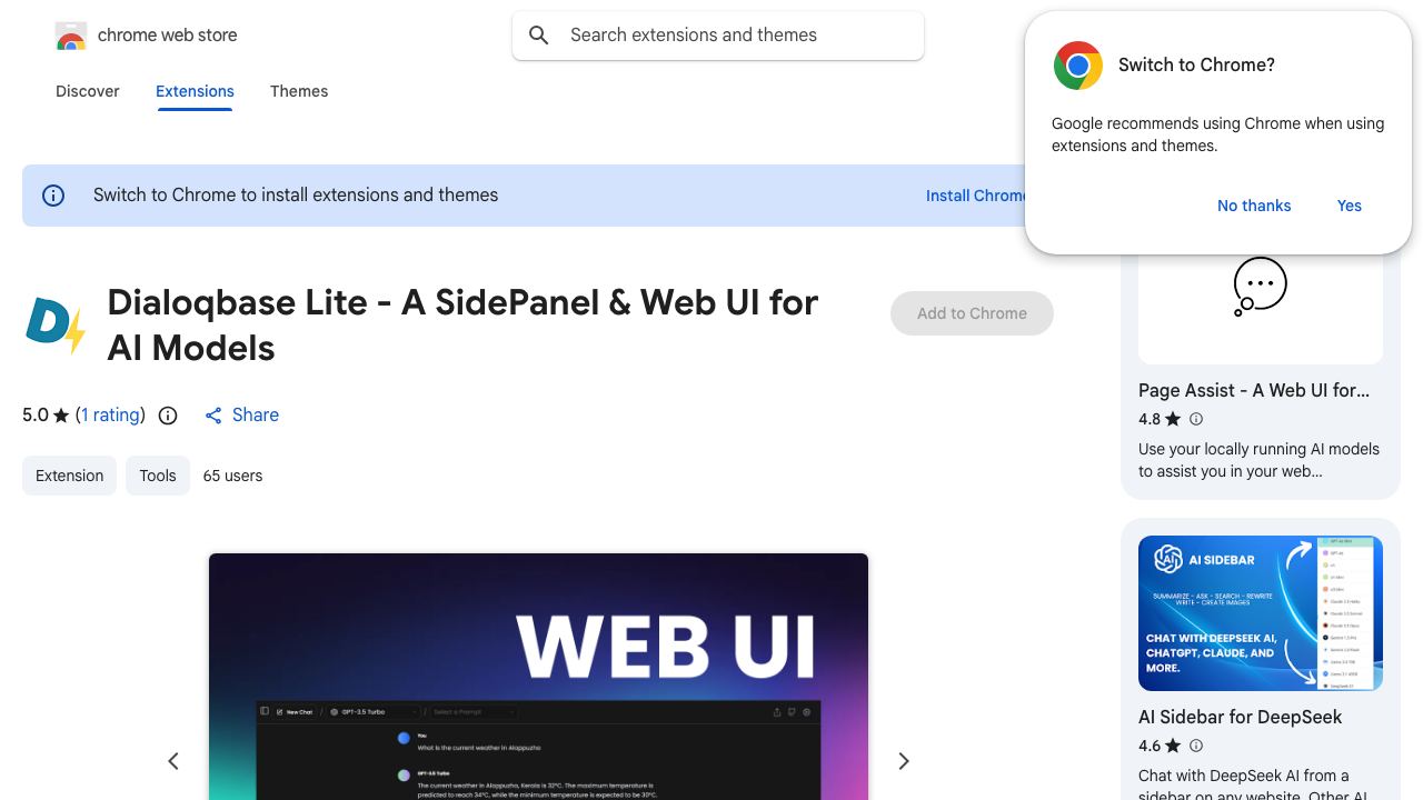 Dialoqbase Lite - A SidePanel & Web UI for AI Models 网站截图