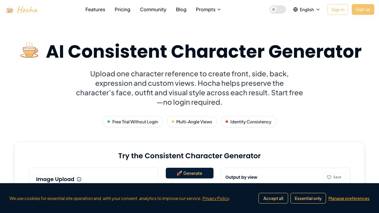 Hocha AI website screenshot