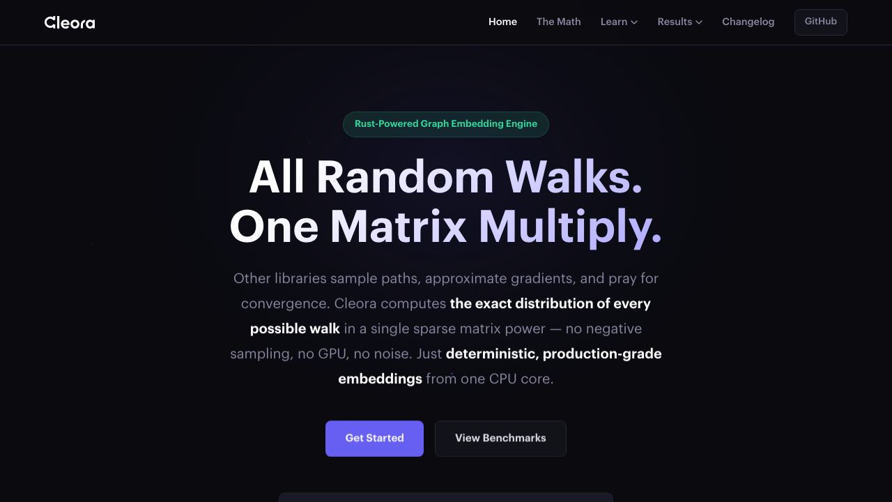 Cleora.ai 网站截图