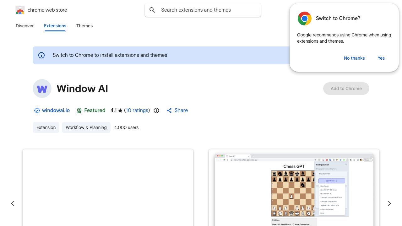 Window AI 网站截图