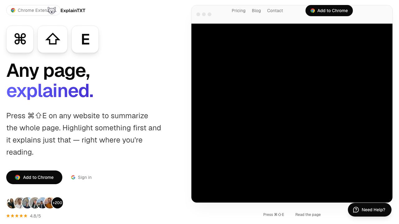 ExplainTXT website screenshot