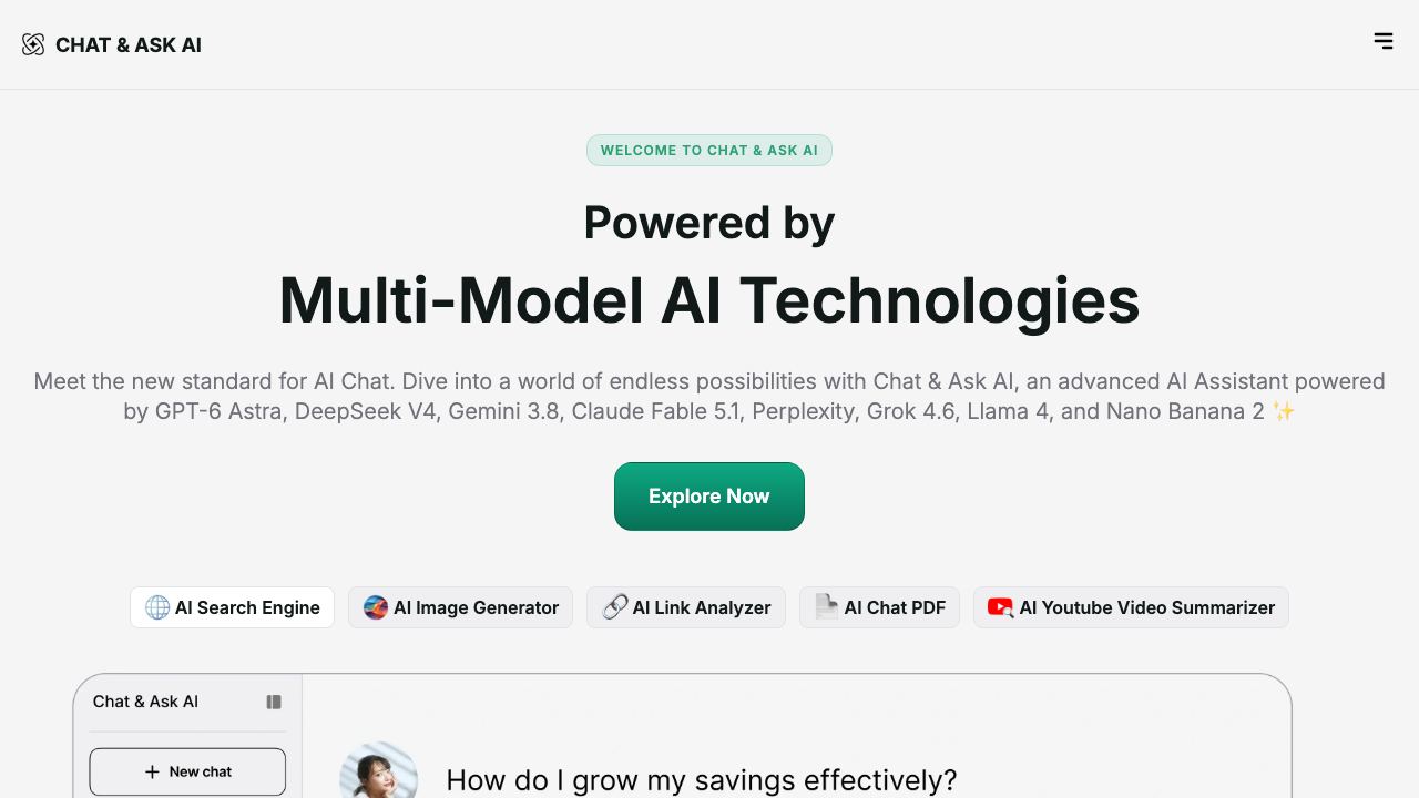 Ask AI - AI Powered Chat Bot Assistant 网站截图