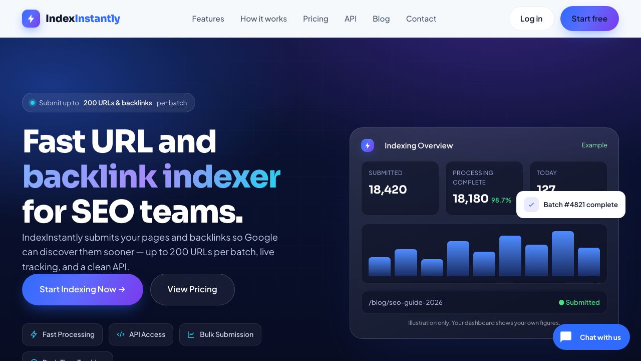 Index Instantly website screenshot