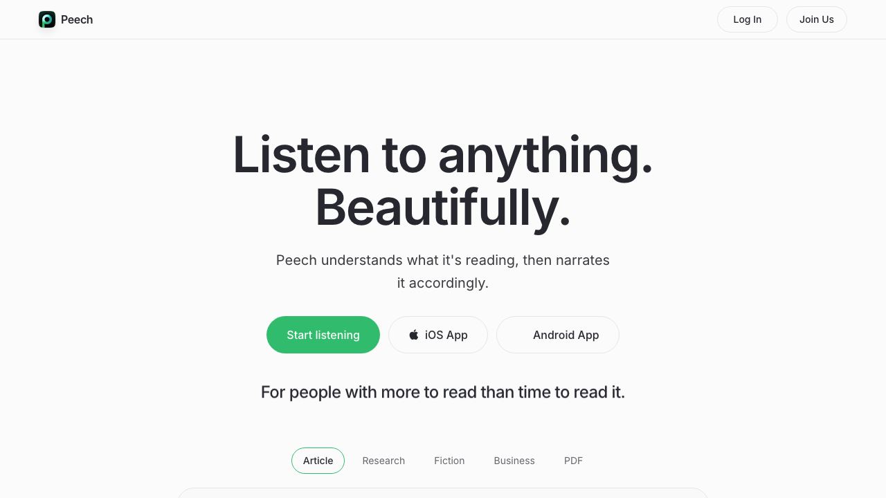 Peech App 网站截图