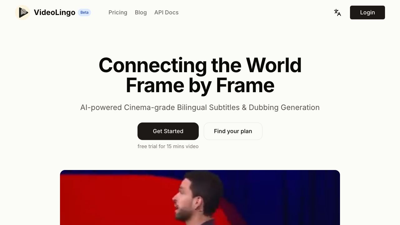 VideoLingo 网站截图